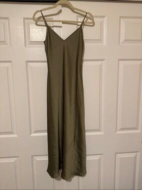 Wilfred Olive Slip Maxi Dress with Spaghetti Straps